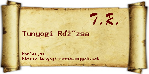Tunyogi Rózsa névjegykártya