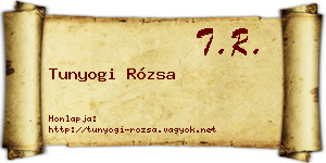 Tunyogi Rózsa névjegykártya
